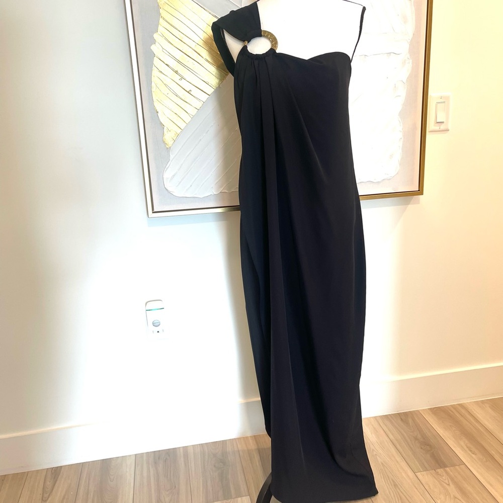 Chic One Shoulder Black Dress